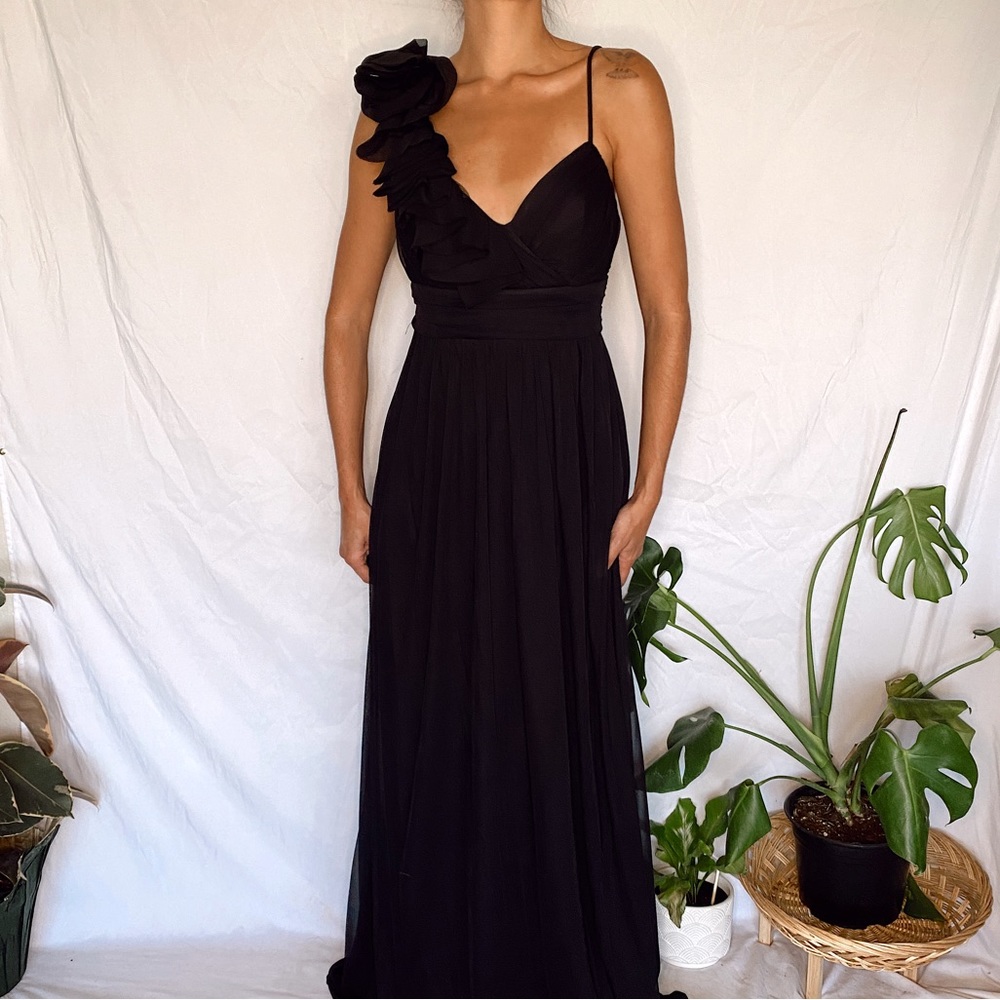 Vintage y2k whimsigoth ruffled formal prom dress gown